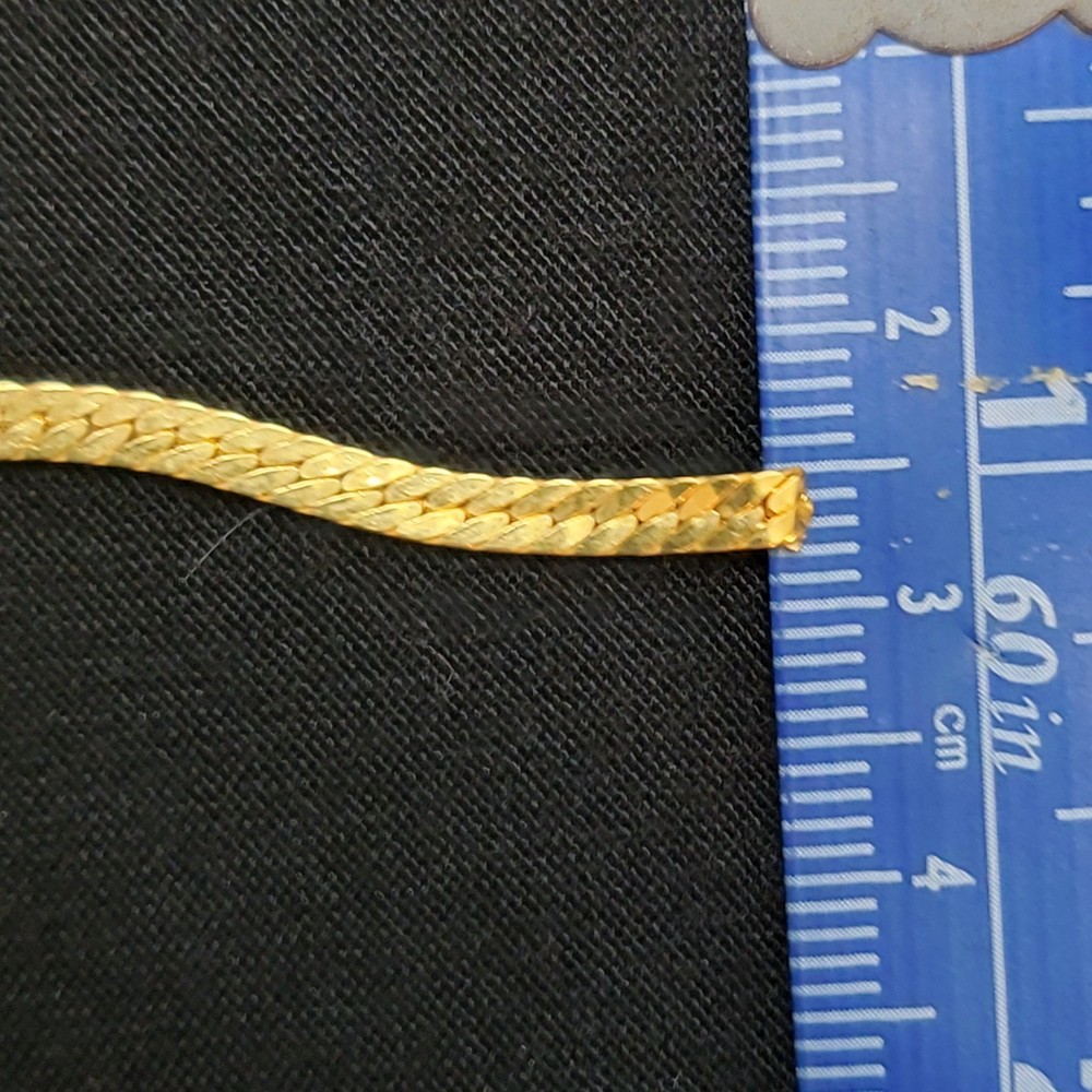 Gold Tone Herringbone Flat & Link Chains, Unfinished Bulk, No Closure