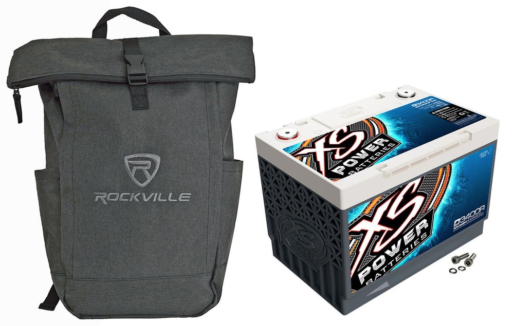 XS Power D3400R 12V 2500-4000W Range AGM Battery, Max 3300A + Backpack
