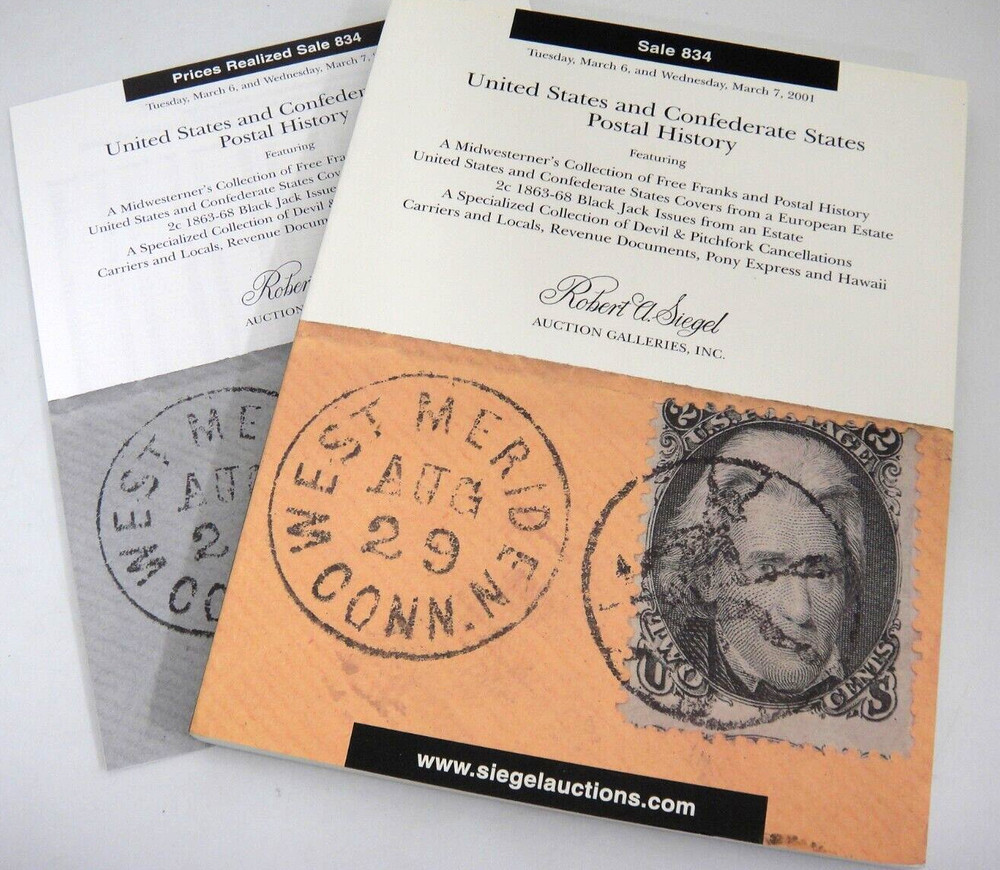 Siegel Stamp Auction Catalog Prices Realized Confederate States Black Jack 2001