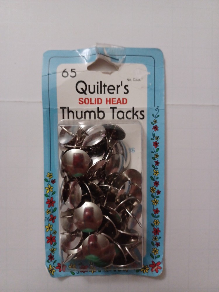 Collins Quilter's Solid Head 65 Thumb Tacks For hand quilting frames Hold quilts