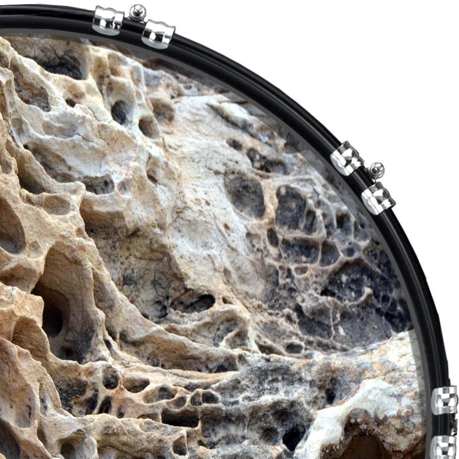 Custom 22" Kick Bass Drum Head Graphical Image Front Skin Igneous Rock
