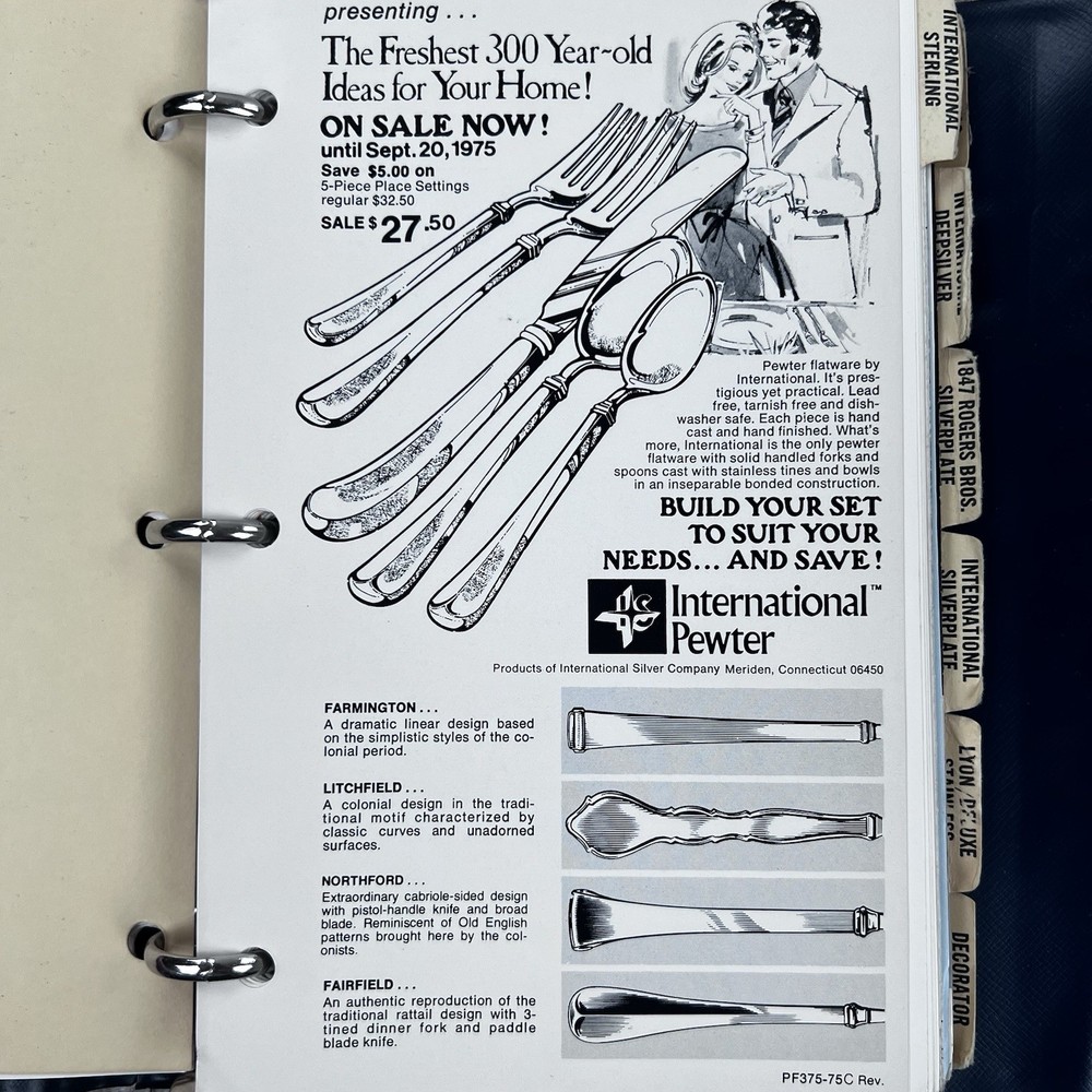 MCM International Silver Company Sales Manual 1975 Advertising Plan Flatware