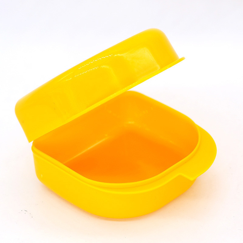 Orange Retainer Case - Protective Storage for Mouthguards Dentures Aligners