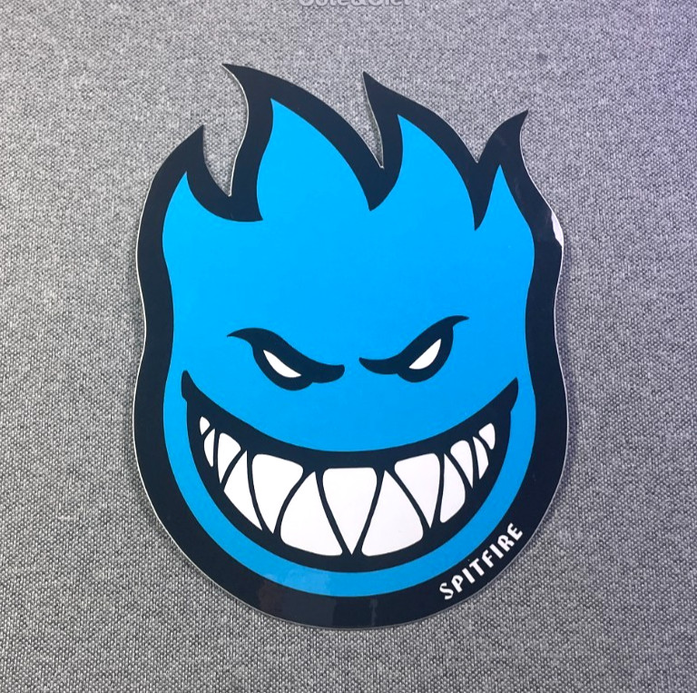 SpitFire Fireball Skateboard Sticker 6" blue