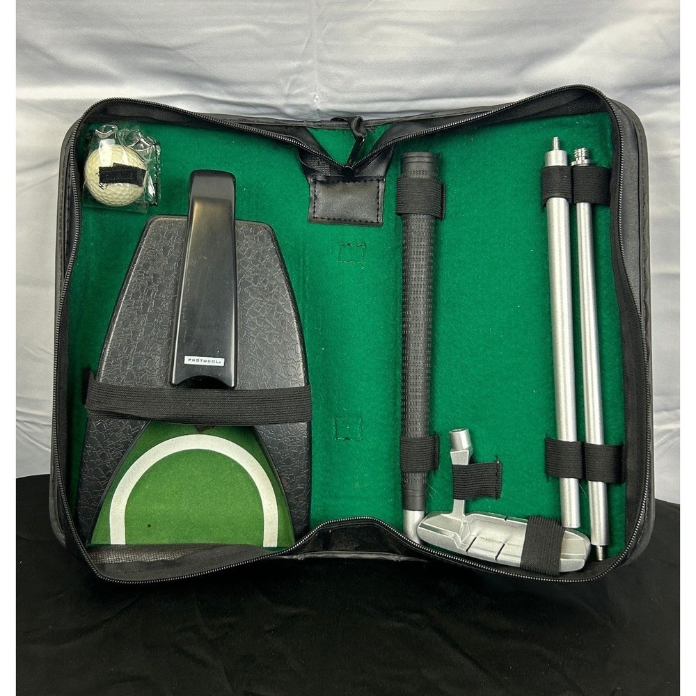 Protocol Portable Golf Putting Putter Ball Set With Case