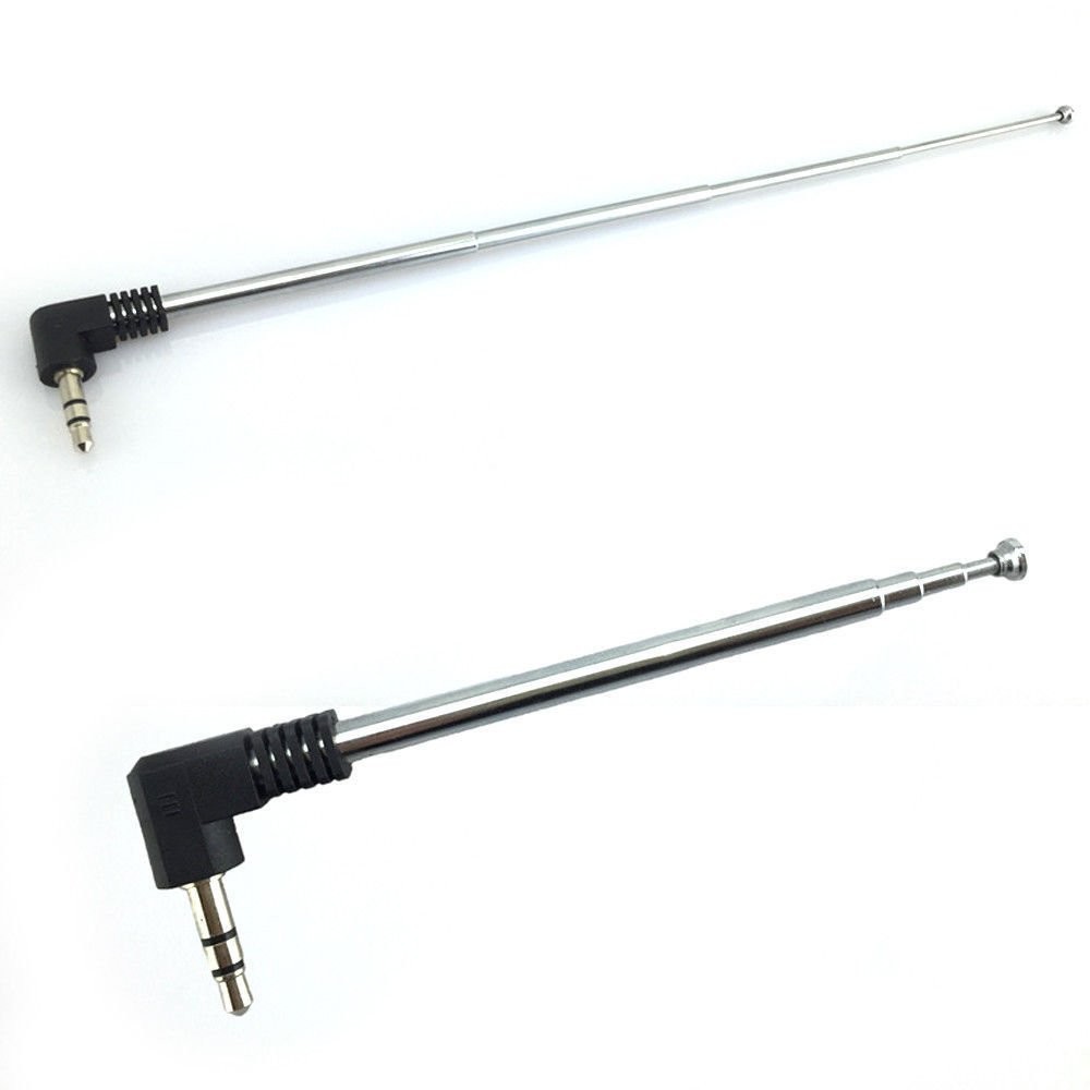 VizGiz 2 Pack Bluetooth Speaker Antenna Replacement Telescoping 3.5mm Silver