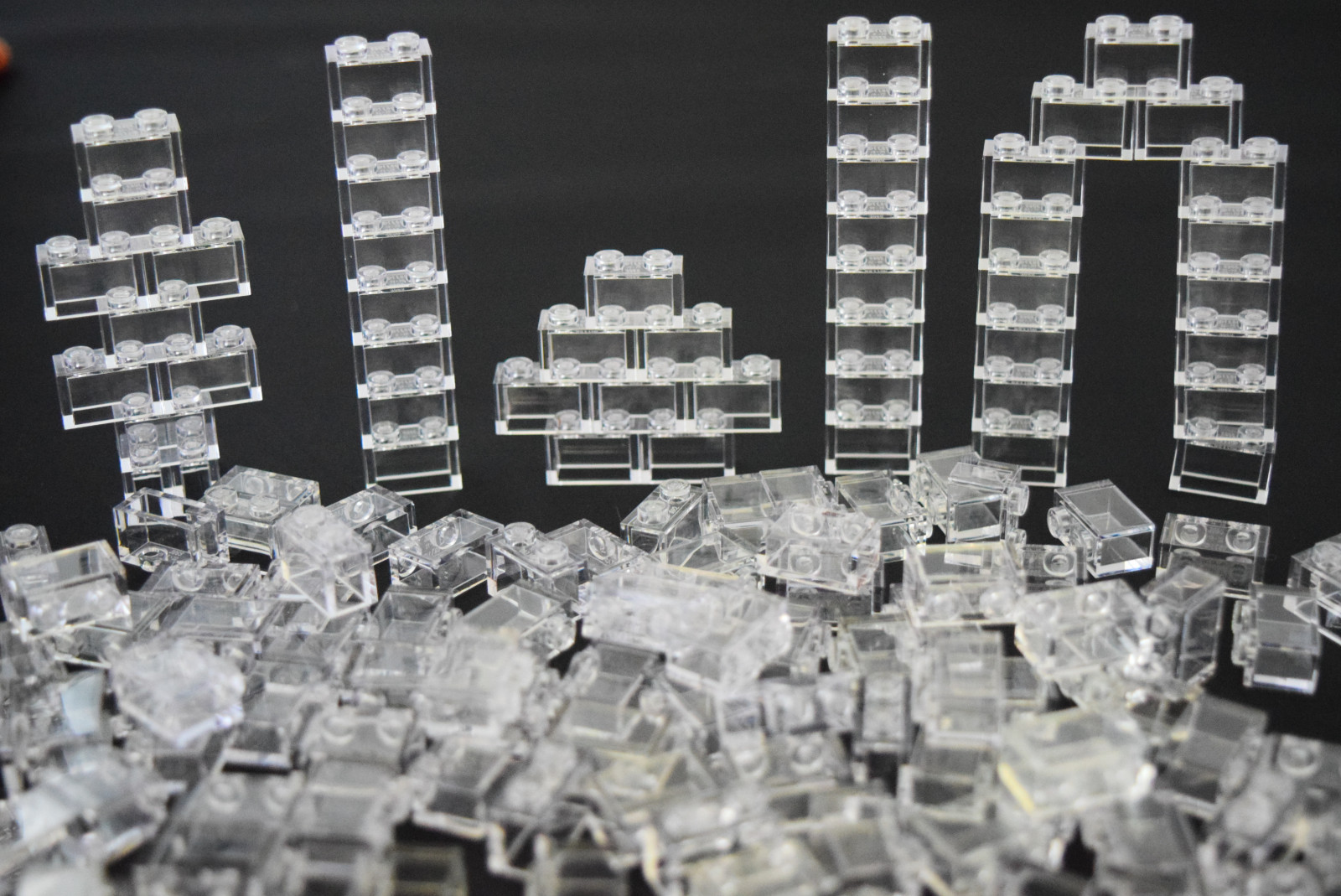 ☀️NEW LEGO Lot Of 50 1X2 Bricks White Transparent Clear Translucent trans clea