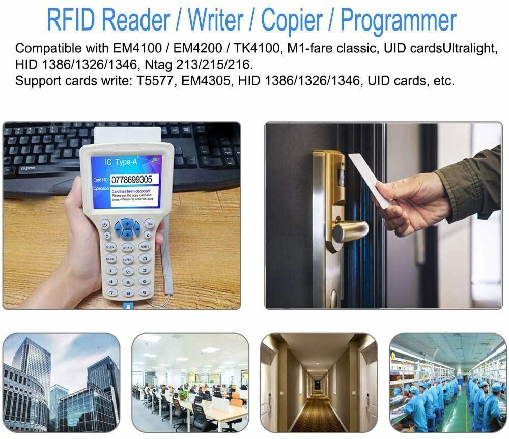 10 Frequency Copy Encrypted NFC Smart Card RFID Copier ID/IC Reader Writer