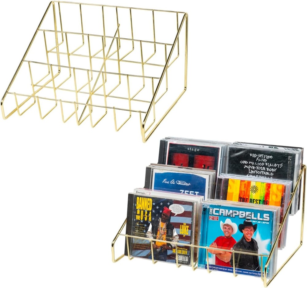 CD Display Stand CD Rack Tower 3-Tier DVD Stand Holder Tabletop Compact Disc