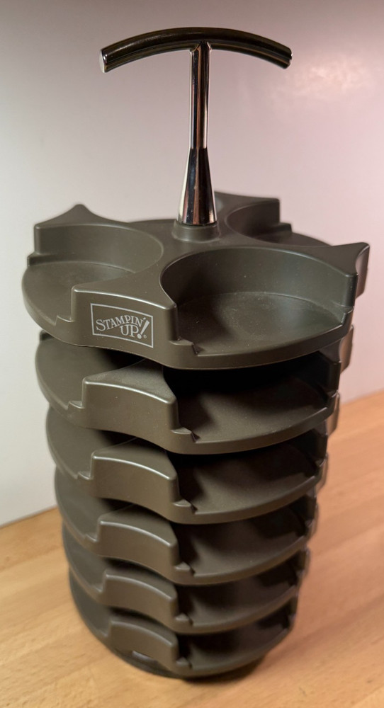 Stampin' Up! Stack n Store Carousel Caddy Gray Rotating Embellishment Storage