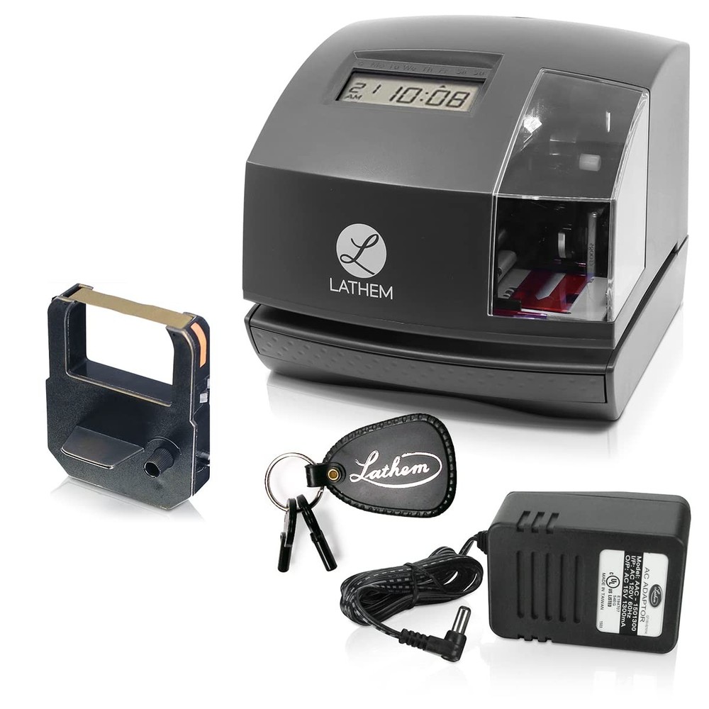 Lathem 1600e Time Clock Punch Machine & Document Stamp, Time Keeping System