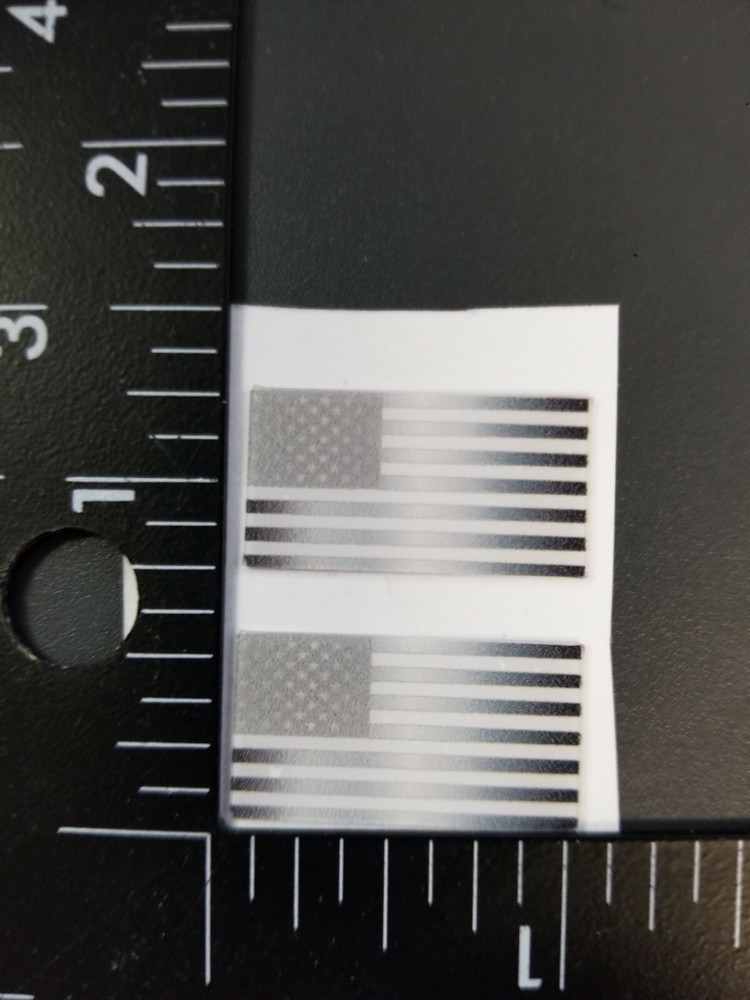 Varigated Gray American Flag Mini Helmet Decals