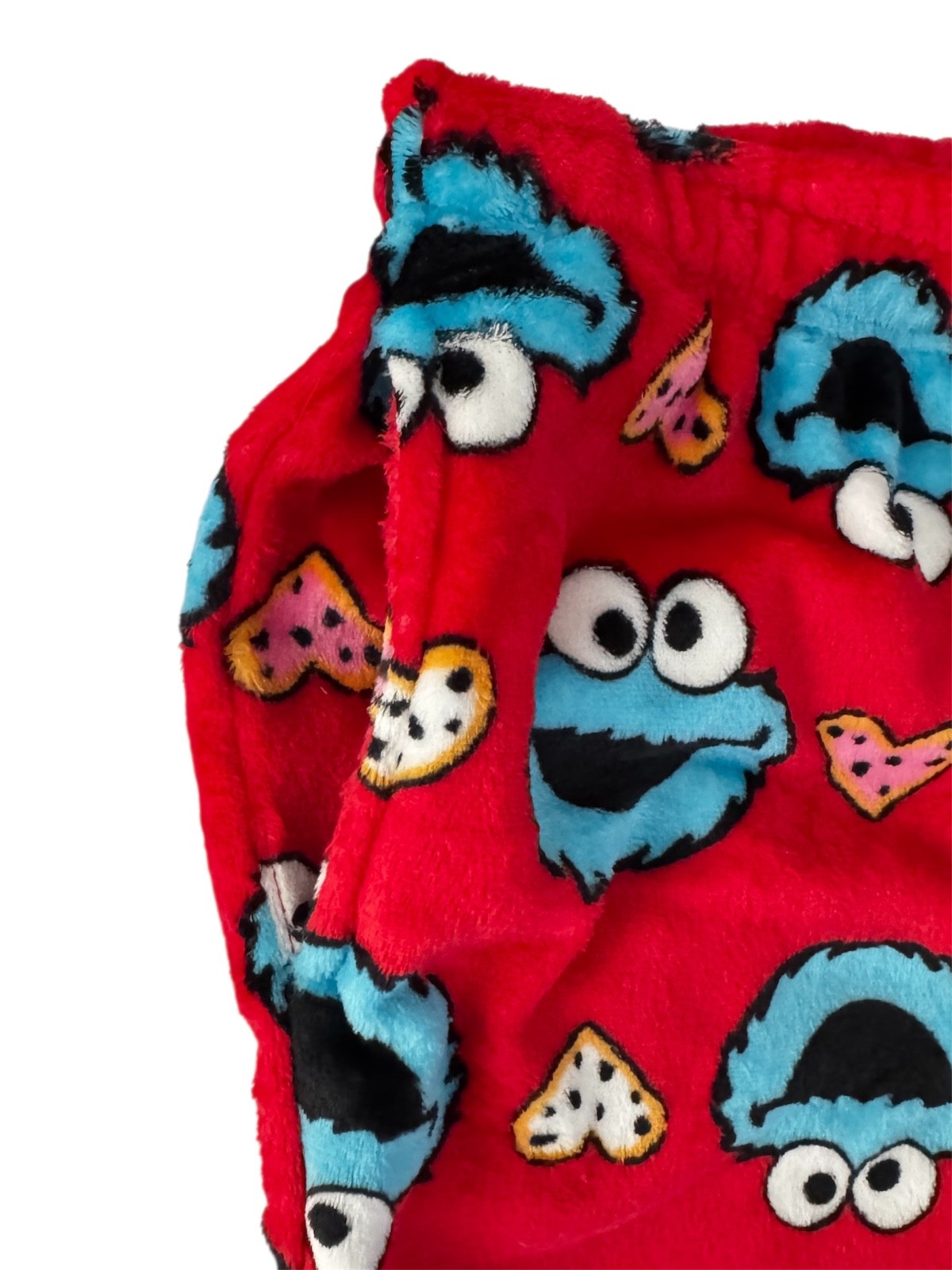 Cookie Monster VALENTINE’S DAY HEARTS Plush FLEECE LOUNGE PAJAMA PANTS Mens S-XL