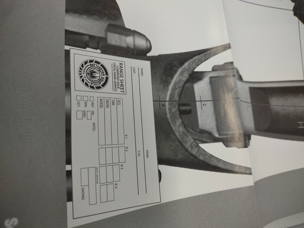 Battlestar Galactica Range Sheet Command Issue Cross Rank-Service MINT CONDITION