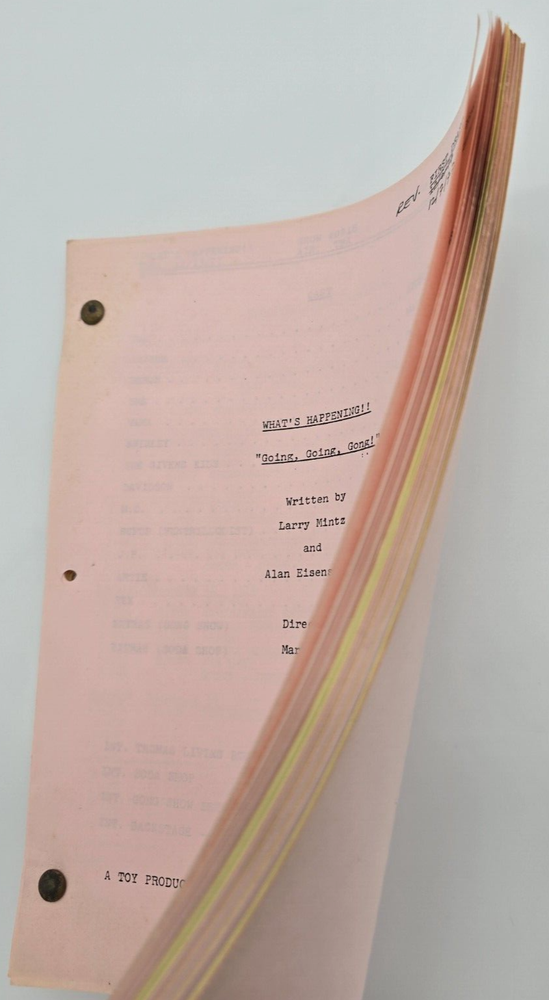 WHAT'S HAPPENING!! / Larry Mintz 1977 TV Script, "Going, Going, Gong"