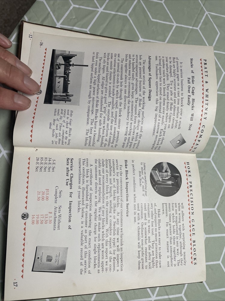 1929 PRATT & WHITNEY Gages Book