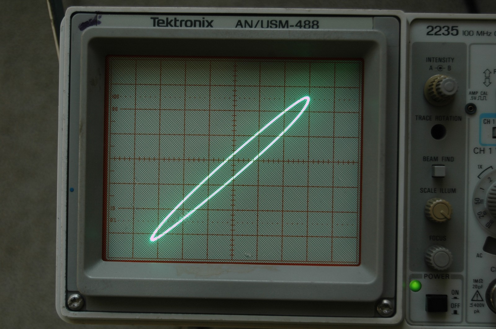 Tektronix 2235 AN/USM488 100MHz Oscilloscope, Two Probes, Power Cord Refurbished