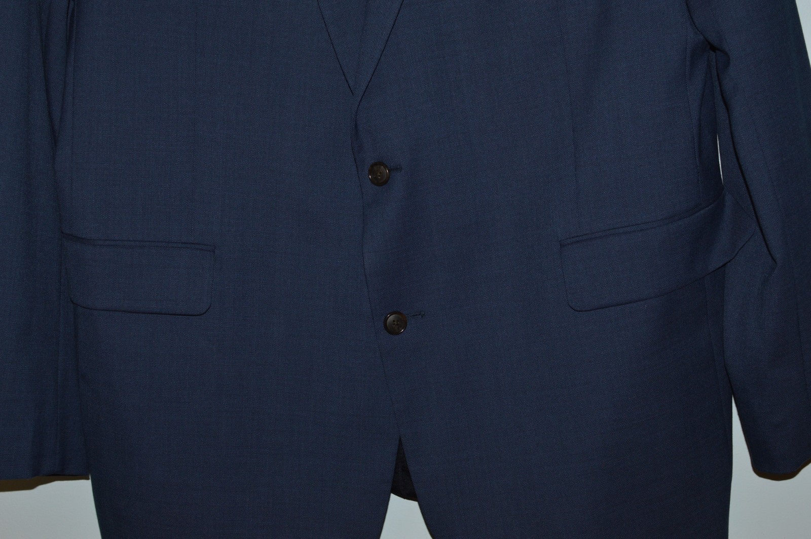 Llike New (2Pc Suit 50L 50 Long L) STAFFORD Blue Wool Travel Suit 46x29.5