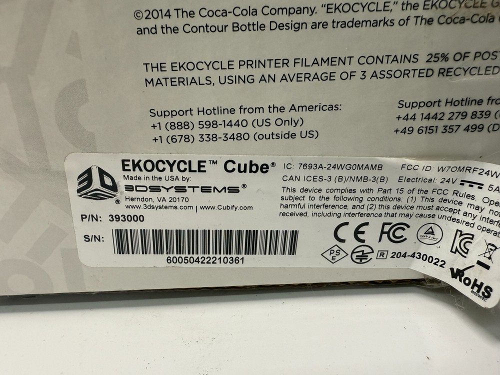 EKOCYCLE Cube Personal 3D Printer 393000