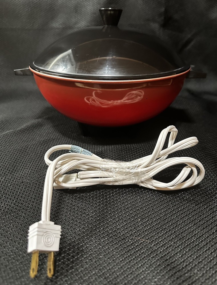 VTG Cornwall Flame Red Bun Warmer Model 2602 Mint Working Cond In Original Box