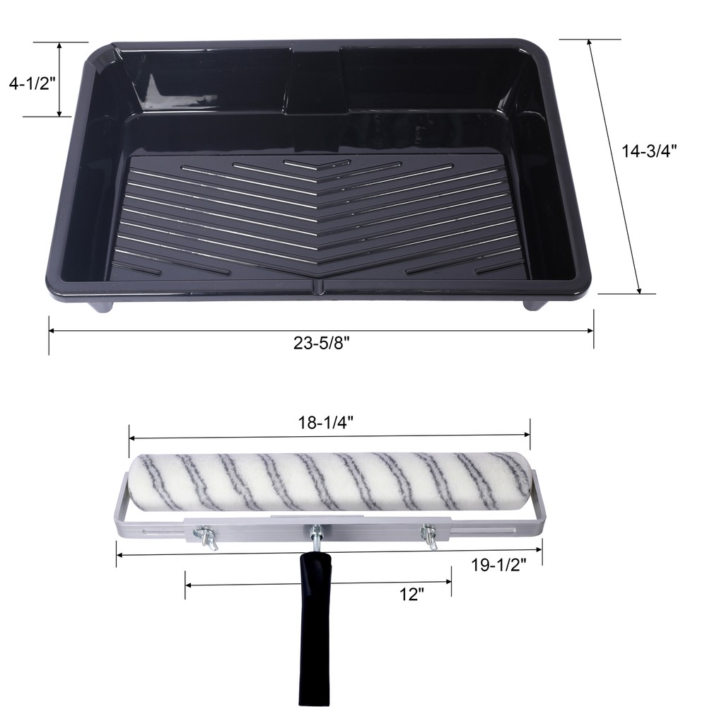 18 Inch Paint Roller Tray Microfiber Paint Roller Sleeves with 3Pcs Roller Cover