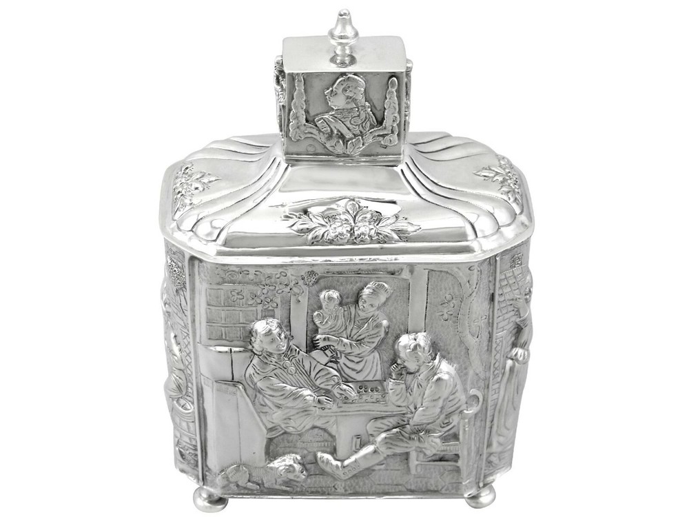 Antique Dutch Silver Tea Caddy