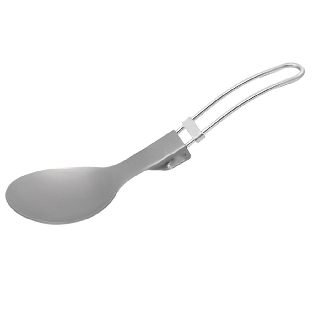 Foldable Portable Pure Titanium Spoon Ultralight for Hiking Camping Use