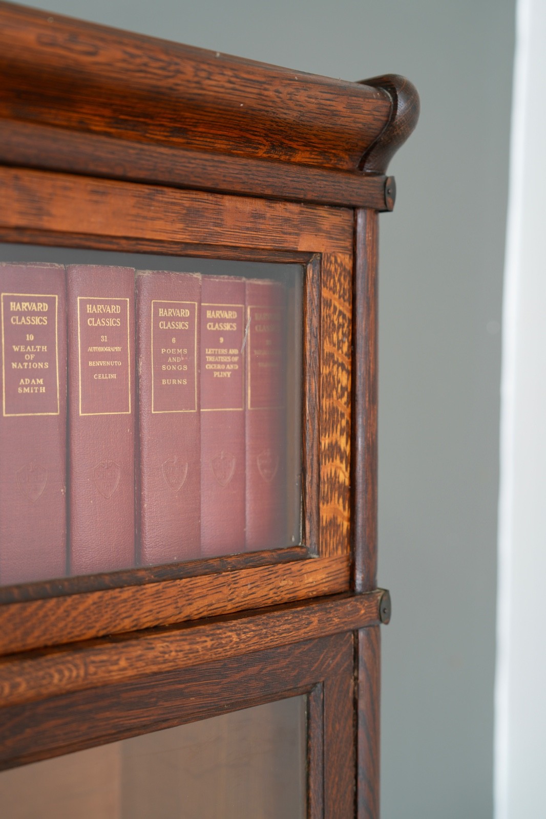 Vintage Macey Lawyer Barrister Bookcase shelf wood Cabinet Glass Doors Antique