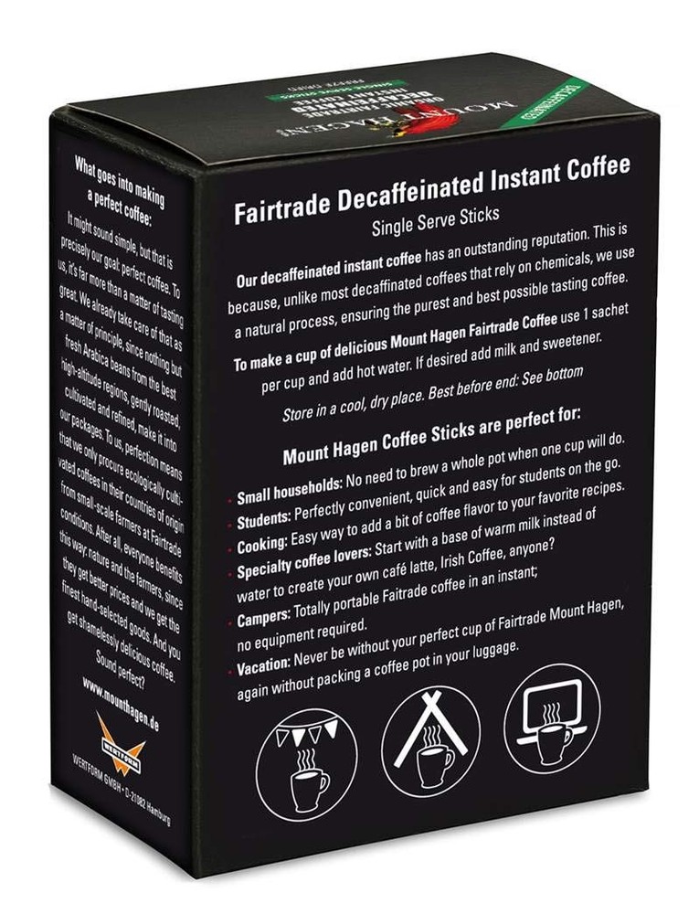 Instant Decaf Coffee Packets - 25 Count Organic Medium Roast Arabica Sticks