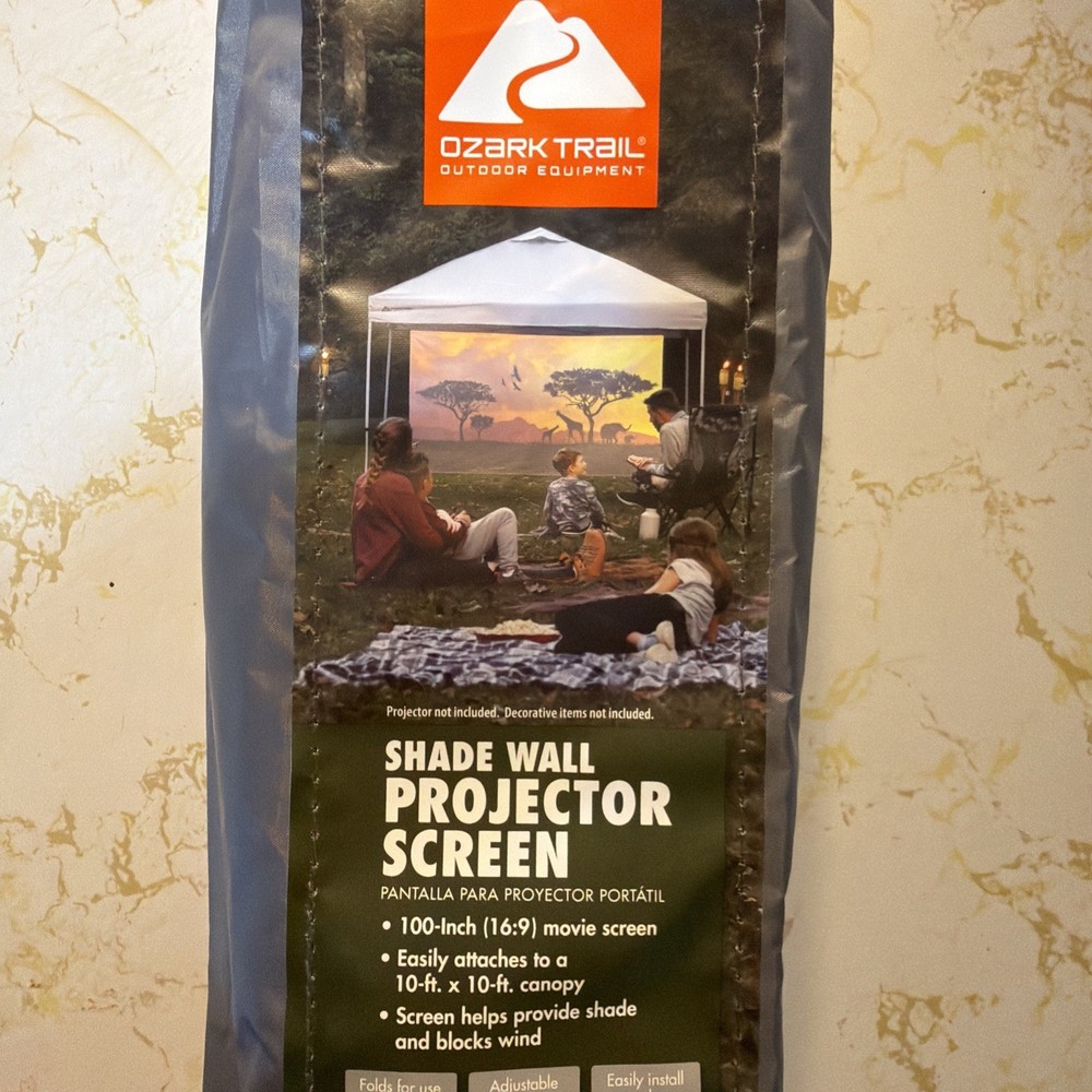 Ozark Trail Shade Wall Projector Screen NEW