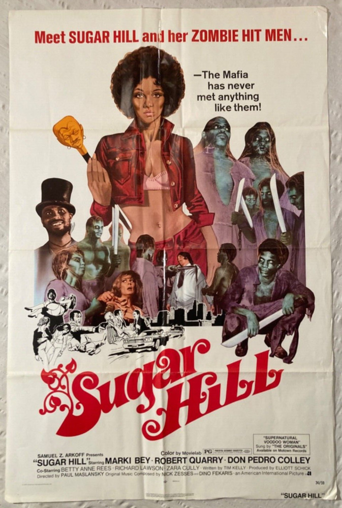 Sugar Hill 1974 One Sheet Movie Poster Zombie Hit Men Blaxploitation Zombies