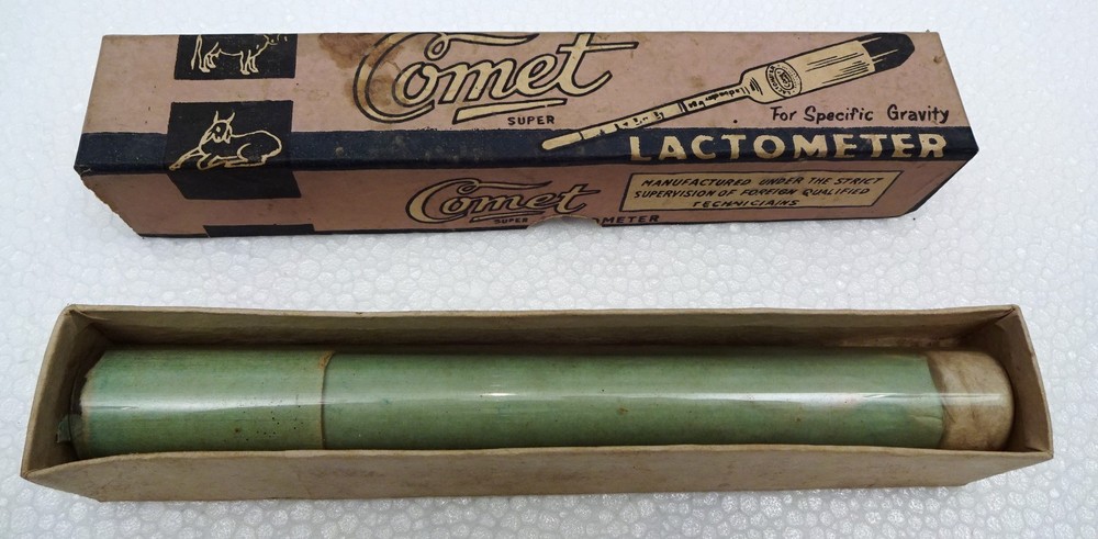 LACTOMETER OLD COMET VINTAGE SCIENTIFIC INSTRUMENTS WITH ORIGINAL BOX LACTOMETE