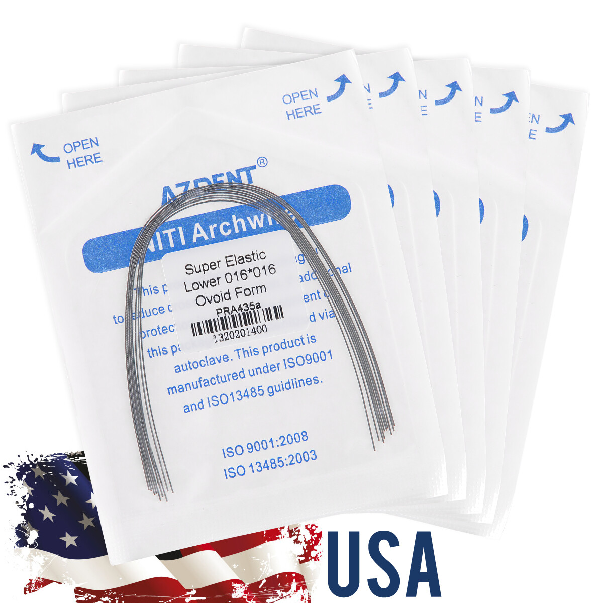 ortodoncia dental súper elástica niti arco cables Forma ovoide rectangular