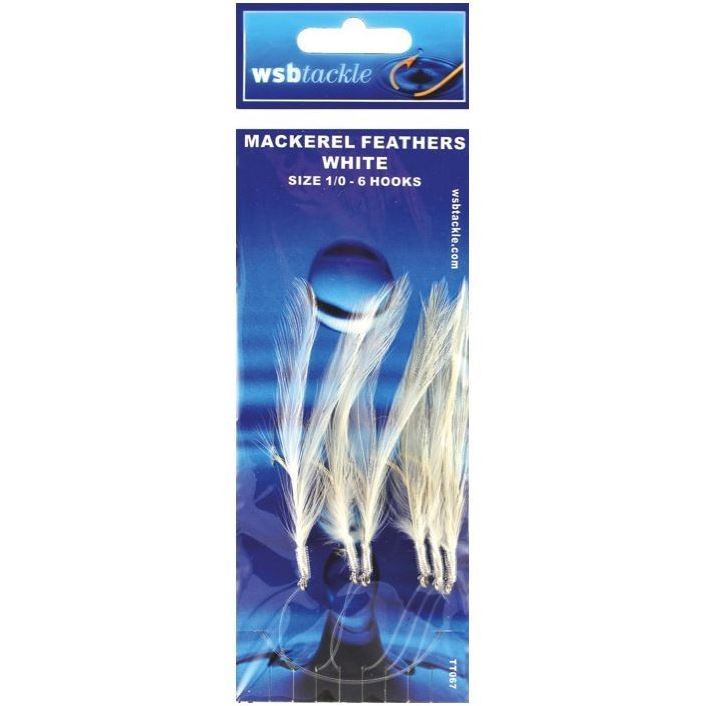 WSB Mackerel Feathers White 1/0 6 Hook