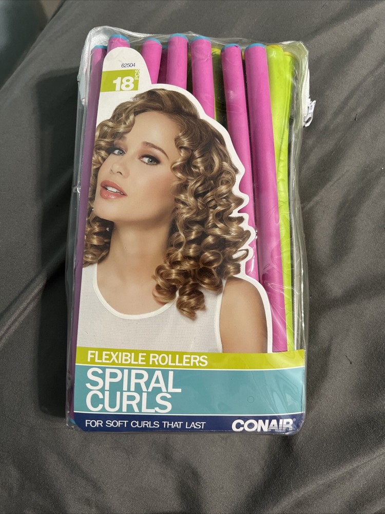 Conair Flexible Rollers Spiral Curls Flexible Hair Rollers, Medium, Assorted ...