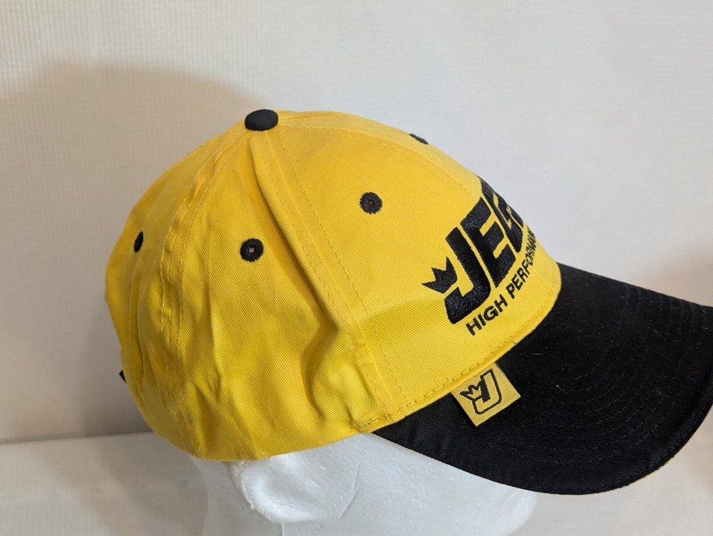 JEGS High Performance Baseball Hat Cap Yellow Hook & Loop Vented Canvas VG+