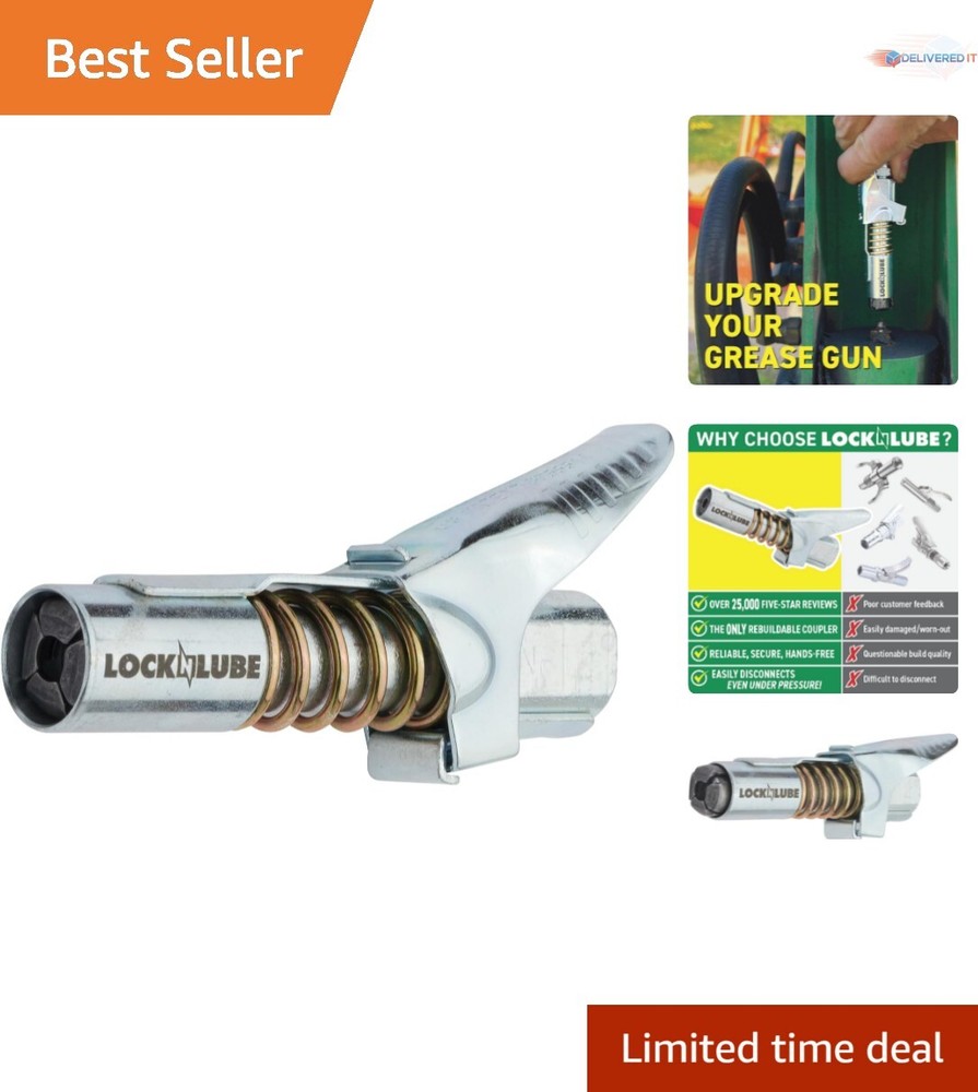 Hands-Free Grease Coupler for Efficient Zerk Fitting Connection without Mess