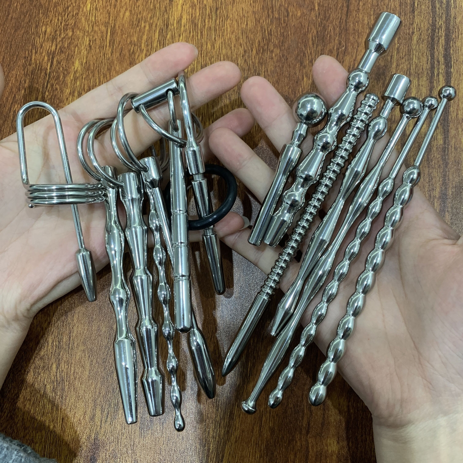 Male Stainless Steel Beads Long Urethral Plug Sounding Penis Plug Rod Enhancer