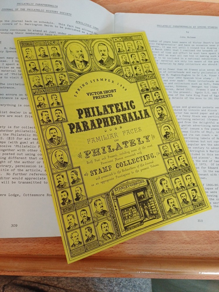 Journal Of PHILATELIC HISTORY SOCIETY 1990 PAPERBACK