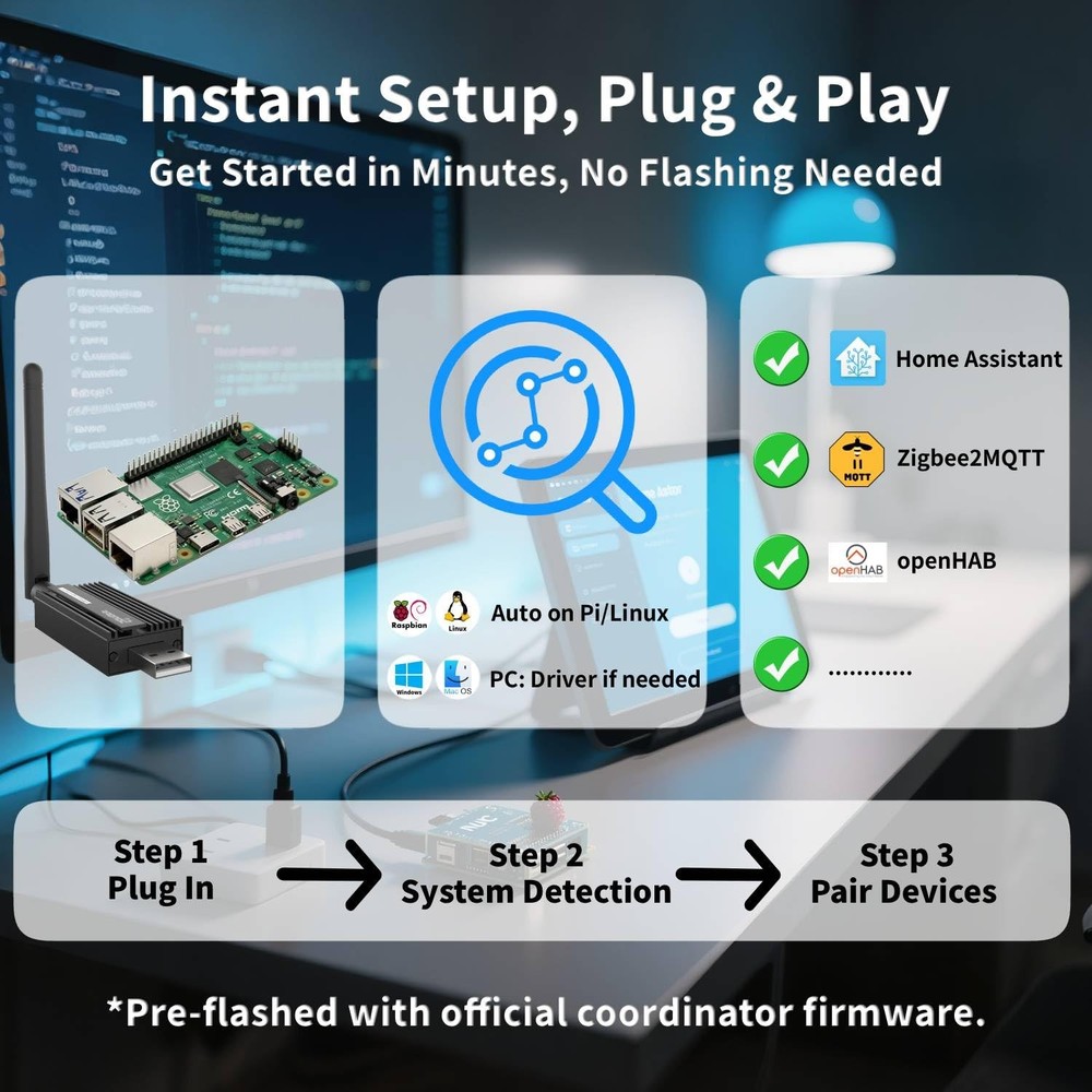 Zigbee 3.0 USB Dongle Plus-E (ZBDongle-E) | Universal Zigbee Coordinator, EFR...