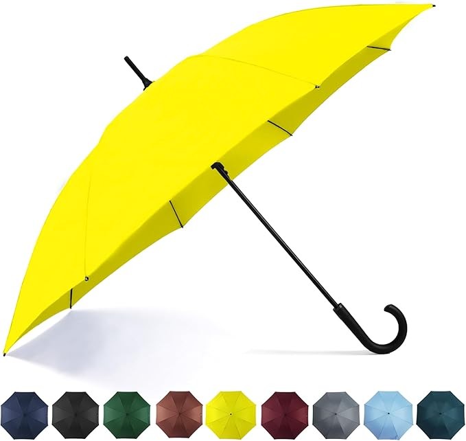 50 Inch Large Stick Umbrella Windproof Automatic Open Oversized J Handle Umbr...