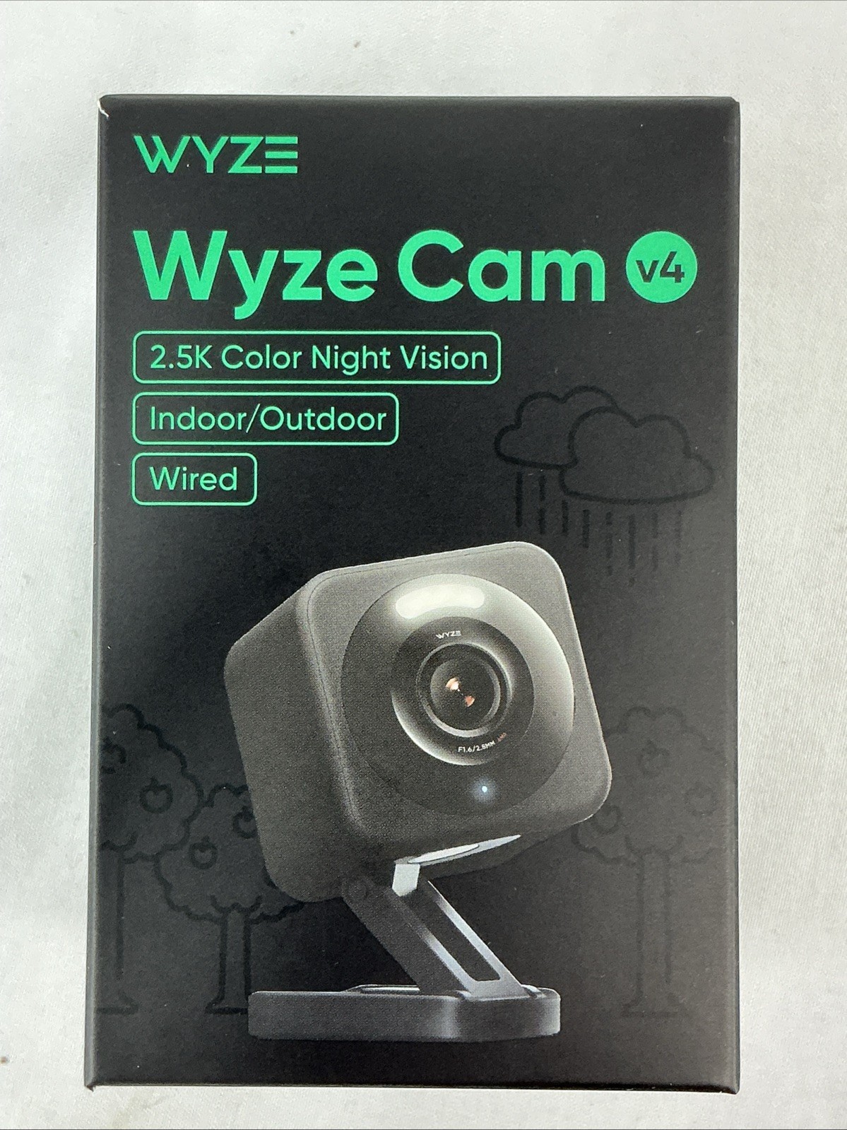Wyze Cam V4 2.5k WiFi Indoor/Outdoor Wired Security Camera Color Night Vision