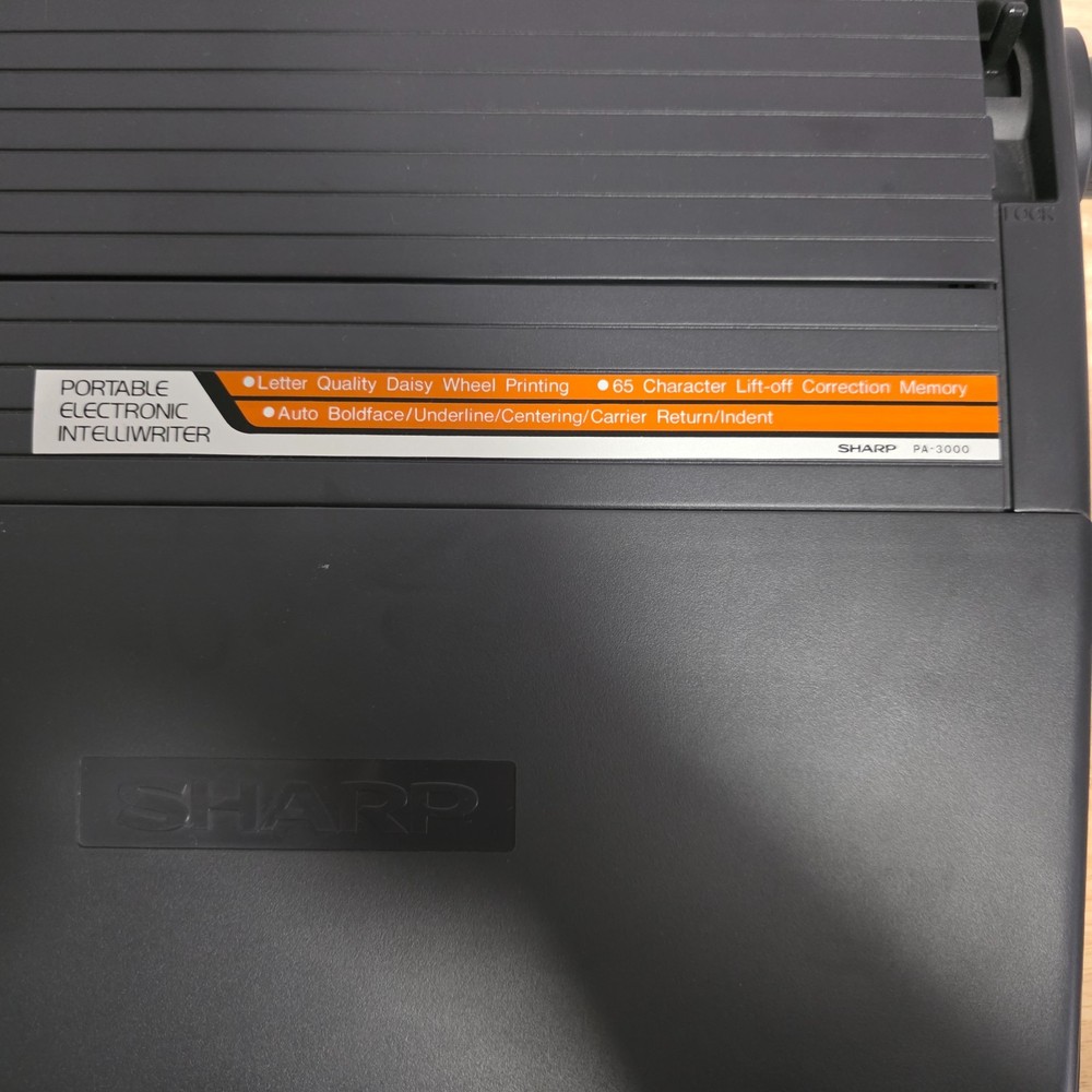 Sharp PA-3000 Electric Typewriter Tested Working Portable Intelliwriter