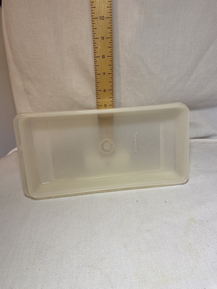 Vintage Tupperware #524 Clear Rectangle Container Replacement Part USA Bottom