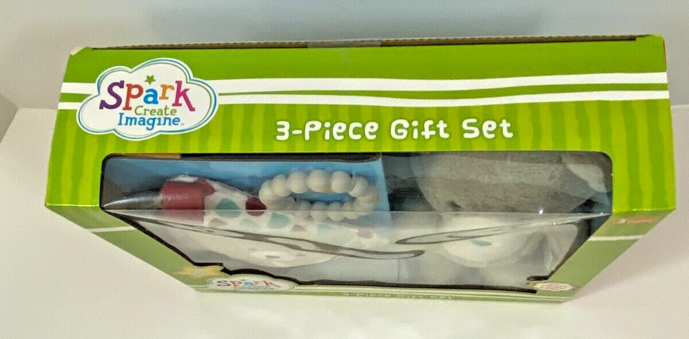 Spark Create Imagine 3-Piece Infant Gift Set Soft Bear Teether Mini Blanky - NIB