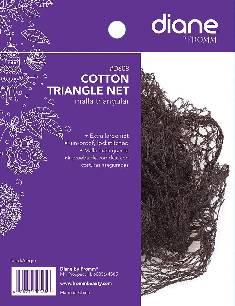 Diane #D608 TRIANGLE HAIR NET (BLACK) - 2 pack