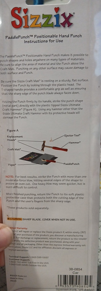 Sizzix Paddle Punch 38-0854 Car