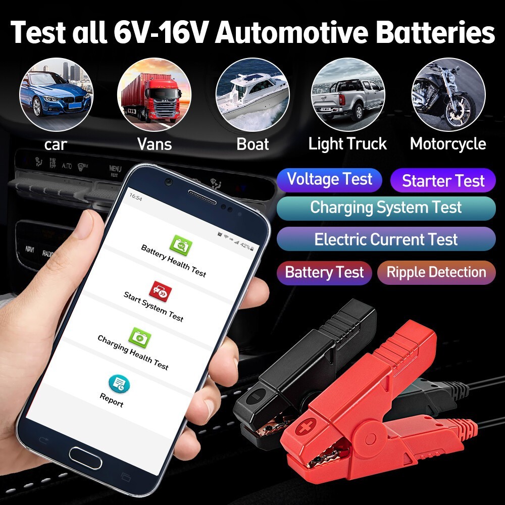 LAUNCH X431 BST360 Battery Tester Clip Analyzer Bluetooth 12V 2000CCA Voltage*……