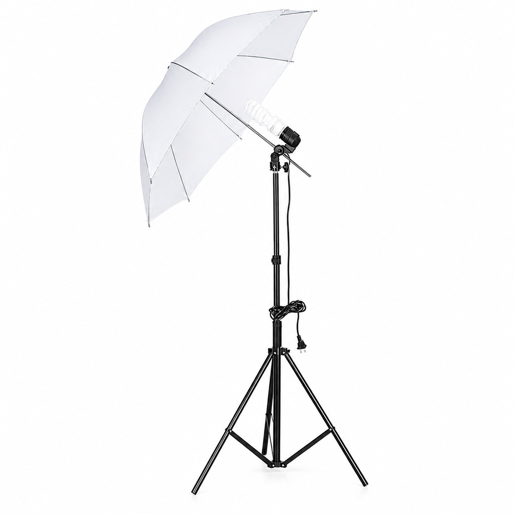 Photo Studio Lighting Kit Umbrella Light Stand Adjustable Soft Light Setup