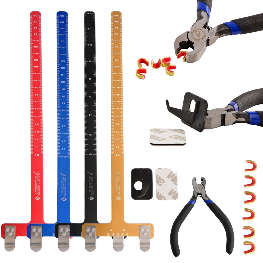 Archery Recurve Bow Adjustable Tool Set T Shape Ruler Brass Nock Point Shooting